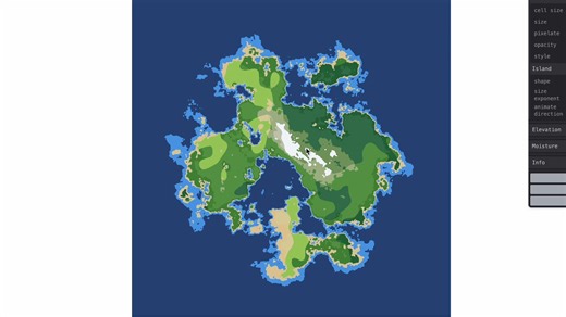 基于柏林噪声的程序化岛屿生成器