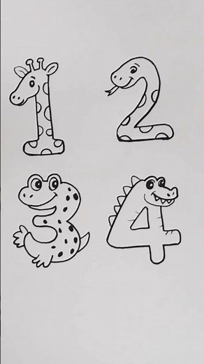 How to draw animals using numbers #animals #drawing #numbers #art #easy