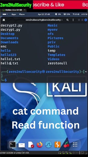 cat - command Read function Part-2 | #kalilinux #kalilinuxtutorial #cybersecurity #hackinfo