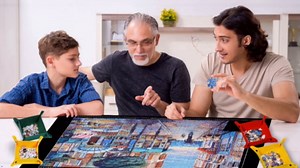 Jigsaw Puzzle Mat Roll Up - 2000 1500 1000 500 Pieces Puzzel Matte, Black Roll-Up Puzzles Mats Felt Save Trays for Sorting Table Board Clear Sheets, Frame Keeper Storage Accessories for Adults