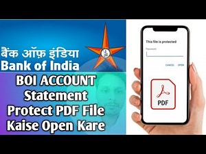 BOI Account statement Protect PDF File Kaise Open Kare || Bank Of India Statement Pdf Password