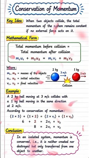 Easiest way to understand this! •Conservation Of Momentum. #physics #momemtum #physicsnotes #shorts