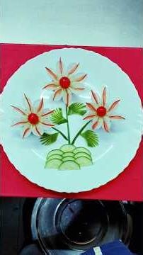 How to make Cucumber and Radic flavour🌹✨🥒#foodstyling #foodart #fooddecoration #shorts #carving