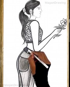 1.3M views · 10K reactions | #Drawing #EasyDrawing #GirlDrawing | Magan Drawing | Facebook