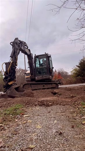 Backfilling and compacting a culvert. This was the first order of business at the flip property @carlyrswihart and I just purchased. It’s a 7 acre property that needs a lot and we needed to widen out the driveway entrance so we could get trucks in and out. Full video with operator POV on my YouTube channel. | J Squared Landscape Design & Build