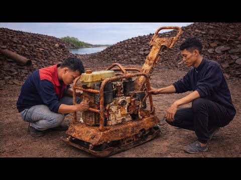 Restoration Abandoned Rusty MIKASA Hydraulic Vibrator Rammer To Better Than When It Left The Factory