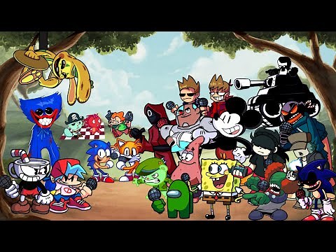 FNF Snake Eyes - But Everyone Sings It 🎤 (Different Characters Sing It)VS Cuphead Indie Cross