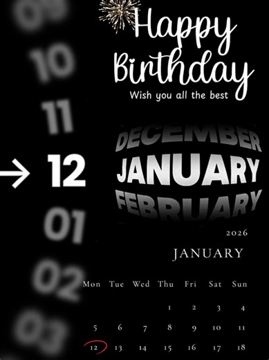 Creative Birthday Template for January Celebrations
