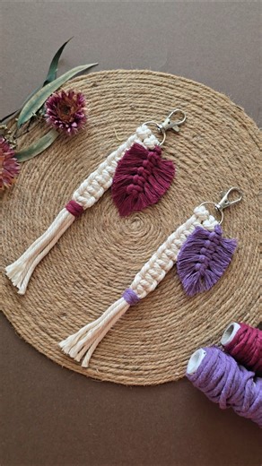 DIY macramé keychains🌿 #macrame #macrametutorial #artandcraft #diykeychain #colors