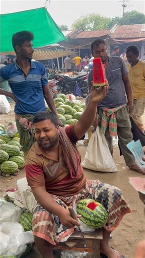 The beangli king of Watermelon cutting skills 🤤👍✅ #streetfood #shortvideo #shorts