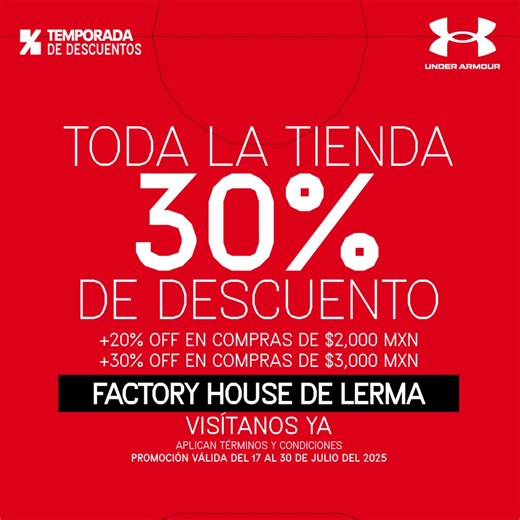  La mejor tecnología deportiva, ahora más cerca. Descubre los descuentos exclusivos en Under Armour Outlet Lerma.  | Under Armour | Facebook