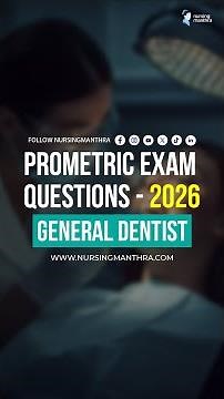General Dentist Prometric Exam Questions 2026 | DHA, MOH, DOH Exam Preparation