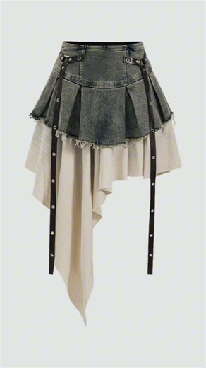 Trendy Denim Patchwork Skirt ✨ | Daily Wear Outfit Ideas