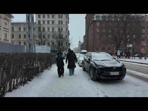 Helsinki Heavy Snow Walk ❄️🇫🇮 Magical Winter Walk in Finland | 4K Nordic Slow TV