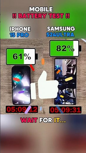 🚀🔥 IPHONE 15 PRO VS SAMSUNG S24 ULTRA BATTERY TEST !!