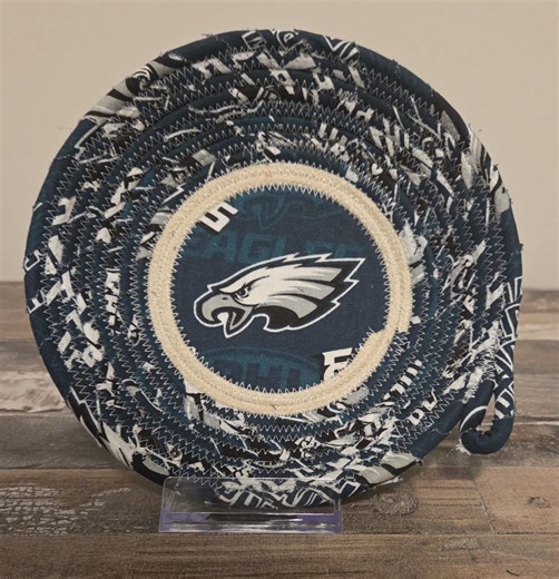 Ready to Ship Eagles Fabric Wrapped Rope Bowl, Trinket Bowl, Trinket Dish, Candy Dish, Catchall, Change Bowl Made in USA - Etsy