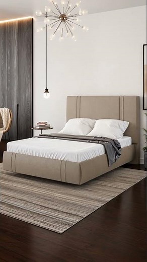 Cama Queen Flutuante Com Cabeceira 160cm Lyra S05 Linho Bege - Mpozenato