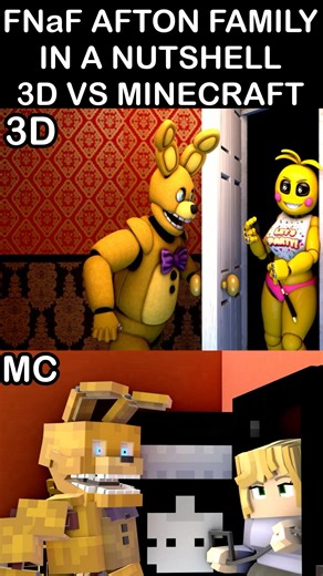 FNaF Afton Family In A Nutshell - 3D VS MINECRAFT