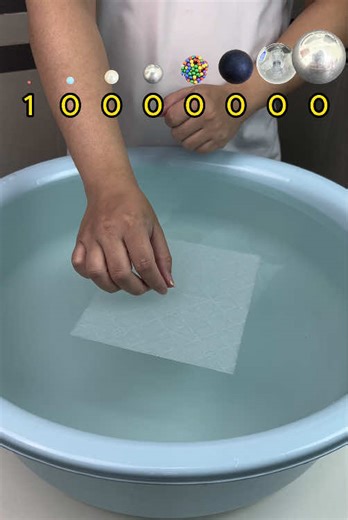 How much paper does it take to make the object float? #experiment #asmr