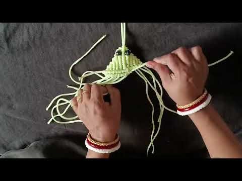 Amazing Macrame shrimp 🍤 design | How to make a 3D shrimp macrame key chain | macrame tutorial
