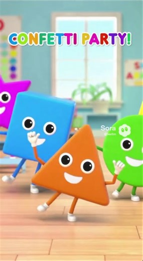 Triangle Dance Party With Confetti Fun!