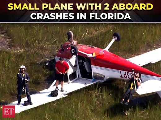 Small plane with two aboard crashes in Florida's Everglades region; Aerial video captures rescue