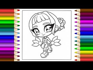 KPop Demon Hunters Zoey Coloring Pages | Learn to Color Zoey Step by Step