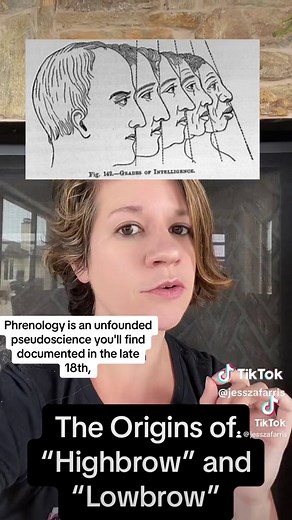 The origins of highbrow and lowbrow, and how they are embedded with scientific racism and other biases. #etymology #etymologytok #history #language #linguistics #wordorigins #wordsfromhell #booktok #authortok #gender #sexism