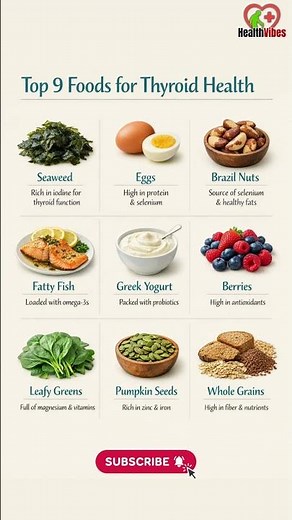 Eat These 9 Foods to Boost Thyroid Function #healthylifestyle #healthyeating
