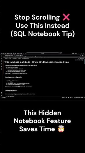 Navigate SQL Notebooks Like a Pro 🚀 (Breadcrumbs Trick) #vscode #oracledatabase #orclapex #dba