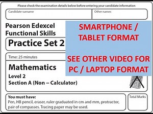 Functional Skills Maths l2 Practice Paper 2 Pearson Edexcel (Complete) MOBILE/TABLET FORMAT