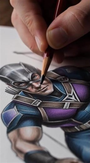 Drawing Hawkeye in Pencil | Marvel Fan Art #shorts