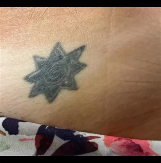 The client was so happy with her back tattoo progress after one...