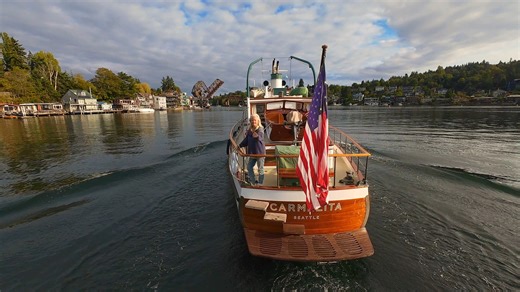 Seattle Maritime History | Carmelita 1935 Wooden Yacht at Ballard Locks | DJI Avata Drone Witness the elegance of Carmelita, a classic wooden yacht built in 1935, as she approaches the Ballard Locks in Seattle, Washington. Designed by Harold Lee and built at Mojean & Erickson Boat Co. in Tacoma, Carmelita is a 70-foot masterpiece of oak, fir, and yellow cedar construction. During WWII, she served as a U.S. Coast Guard patrol vessel in Alaska before returning to private ownership. Today, she rema