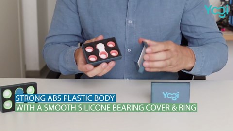 Yogi Fidget Toy – Silent Sensory Spinner for Adults & Kids – Stress Relief Fidgets for ADHD, Anxiety – Fidget Toys for Adults – Includes 5 Finger-Fit Rings – Work, School & Travel – Moonlight