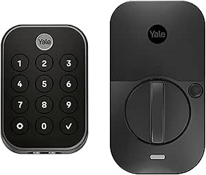 Yale Assure Lock 2 Touch Deadbolt, Black Suede Smart Keyless Entry Door Lock with Z-Wave (ZW3) Connected Touch Keypad and Fingerprint Scanner, YRD450-F-ZW3-BSP