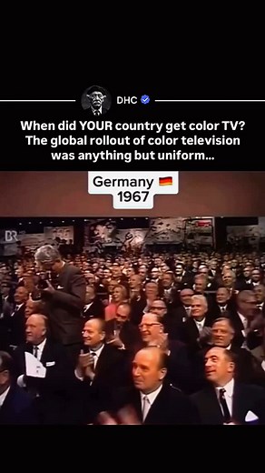 DHC | History, Entertainment & News on Instagram: "Color TV changed everything — but not all at once. While the USA led the charge in 1958, Germany and France didn’t join until 1967, and Norway waited until 1972. Surprisingly, Australia held off until 1975. Ironically, the tech behind it all — the PAL system — was developed in Germany by Walter Bruch… nearly a decade before they even used it! 👉 Join the community @dailyhistoryclips for iconic and famous footage that shaped our history! 🌍 👉 Dr