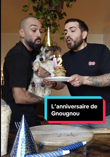 Hier, c’était l’anniversaire de Gnougnouuuuuu 🥳 Et pour l’occasion, on lui a préparé des pancakes bons pour lui. 2 bananes, 2 œufs et 70 grammes de farine d’avoine. 🥞 C’est rapide à faire et ça lui a fait trop plaisir 🥹 et l’avantage, c’est qu’on peut les manger avec lui ❤️ #couple #chien #paris #recette #anniversaire