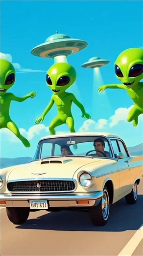 An alien is chasing the car #shorts #trending #viral #car #video