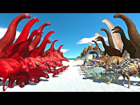 Herbivore Dinosaurs Fights Red Zombie Itself - Animal Revolt Battle Simulator