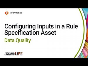 Configuring Inputs in a Rule Specification Asset in Data Quality