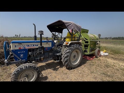 सरसों की गहाई में ट्रैक्टर ने मचाया दम! Swaraj 744 XT Thresher Performance | Swaraj Tractor 52HP