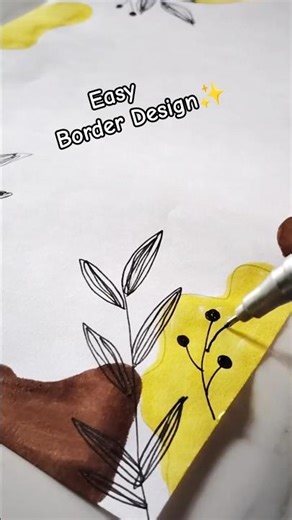 Cute Easy Border Design for school project #shorts #satisfying #art