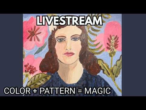 Painting Flattened Figures with Color, Pattern & Florals | Live Art Tutorial