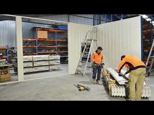 Speedpanel factory partition wall installation time-lapse