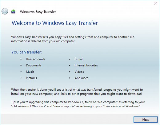 Windows Easy Transfer for Windows - TechyGeeksHome
