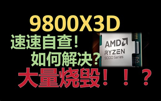 自检！你的9800X3D会烧毁嘛？如何自救！