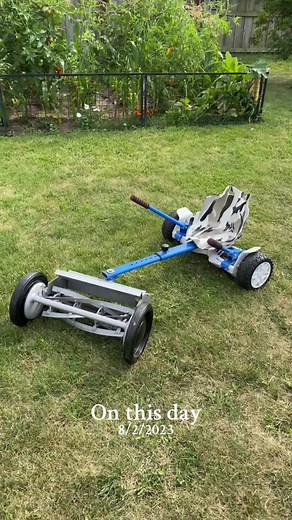 #onthisday my DIY sit down electric lawn mower 🤔 #foryou #diy #lawncare #lawnmower #electric #project #idea #howto