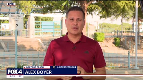 DART bus crashes at train station in Northeast Dallas