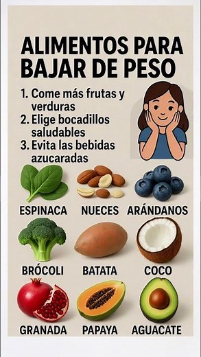 9 alimentos para bajar de peso 🥑🔥 #salud #alimentacionsaludable #bienestar